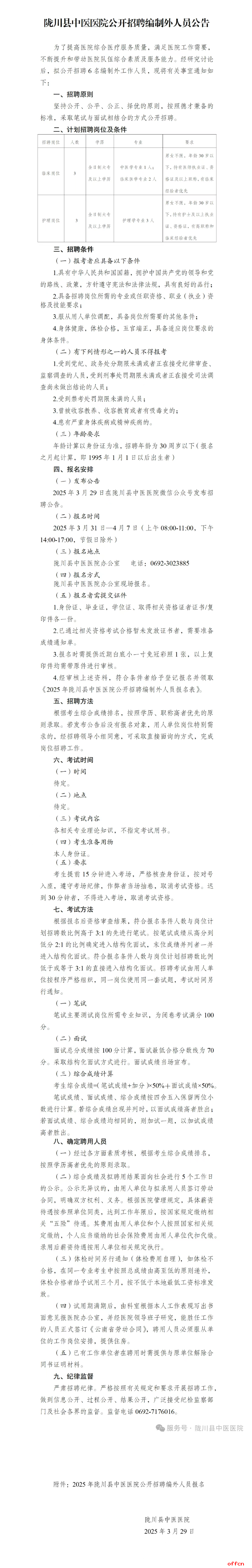 2025云南省德宏州陇川县中医医院招聘编制外人员公告（6人）-1.png