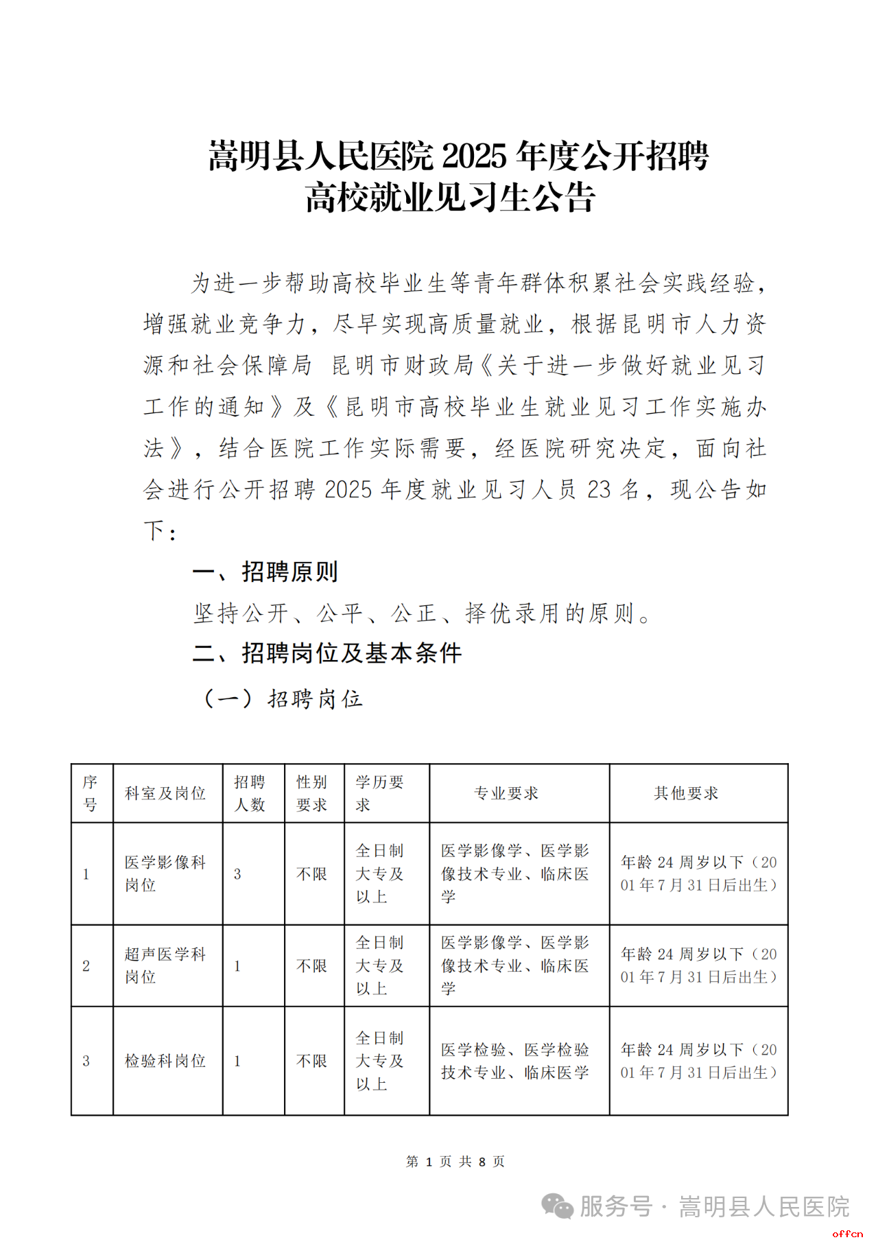 2025年昆明市嵩明县人民医院招聘高校就业见习生公告（23人）-1.png